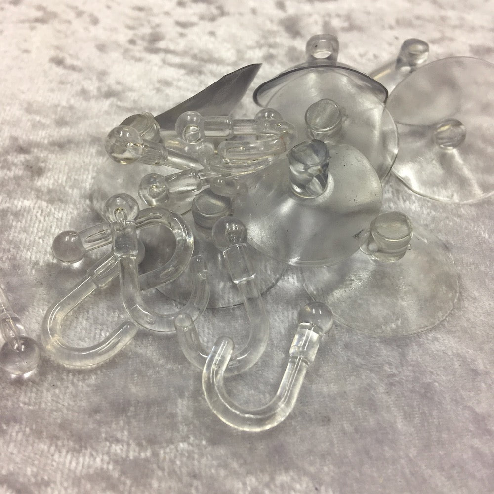 Suction Cups w. Hooks (10) - 3cm