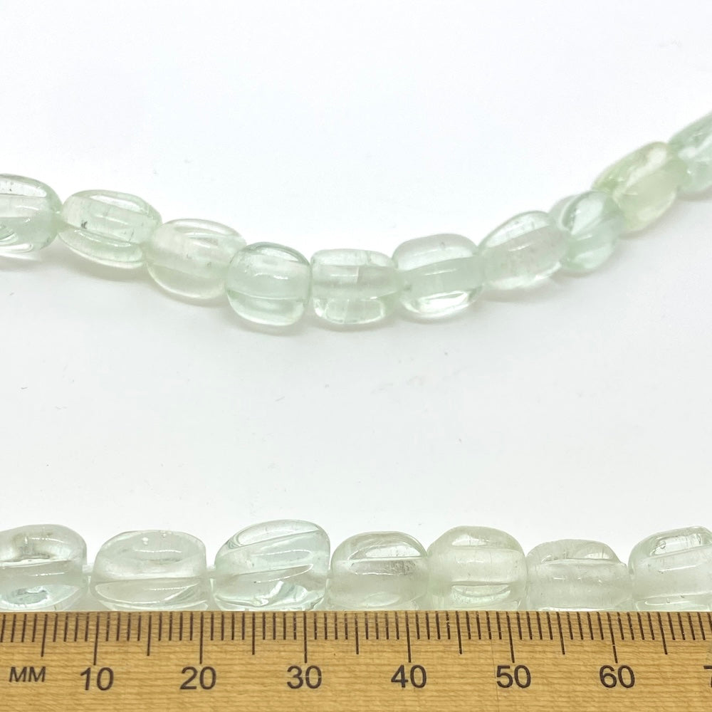 Melons - Clear Transparent - Java Glass Lampwork Beads - (1 strand)