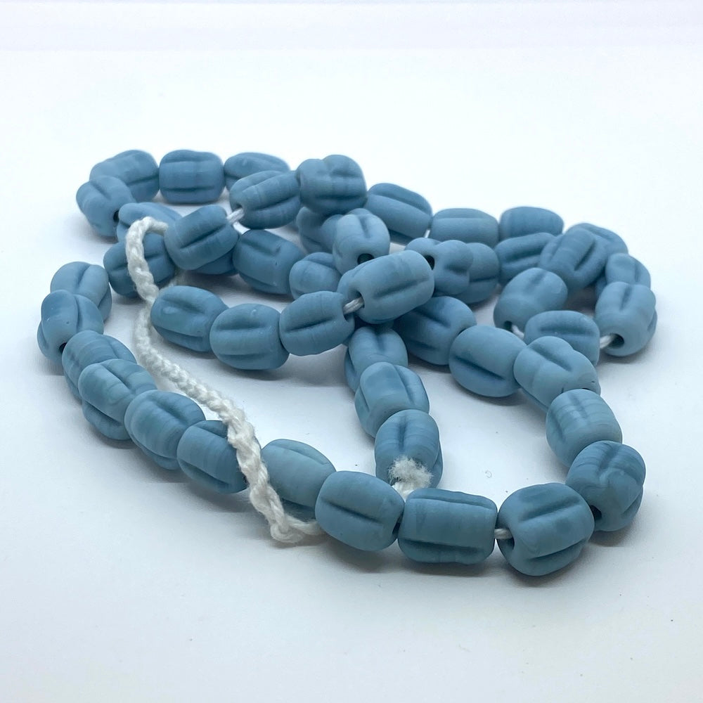 Melons - Duck Egg Blue Matte Opaque - Java Glass Lampwork Beads - (1 strand)