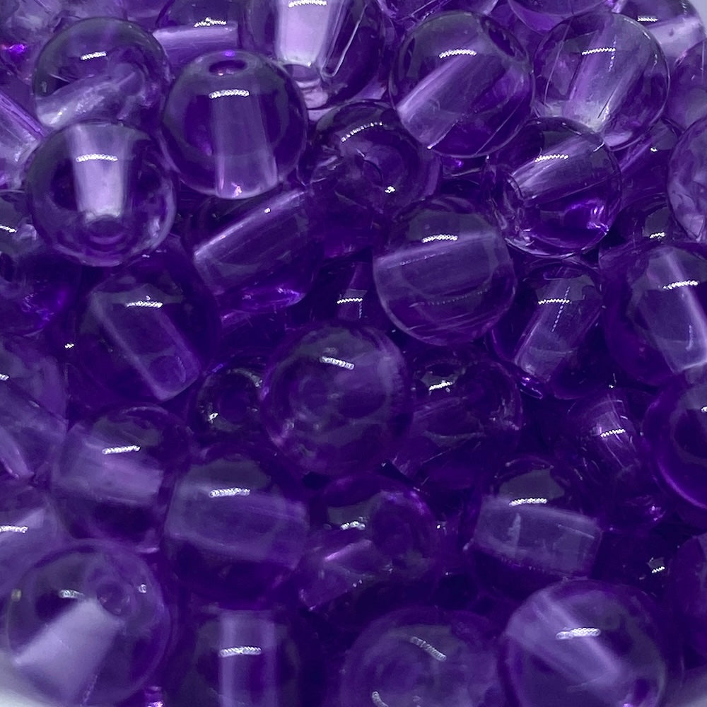 8mm (115) - Light Purple Transparent - Round Glass Bead