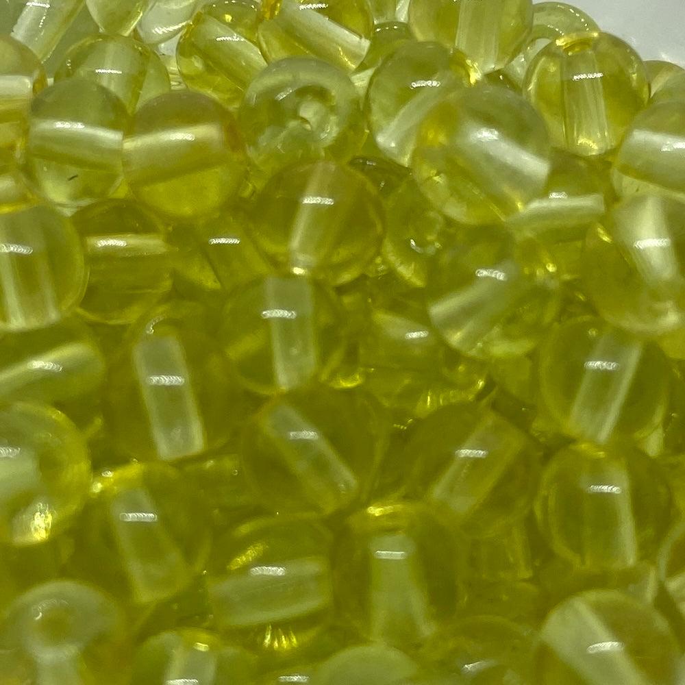 6mm (155) - Pine Lime Transparent - Round Glass Bead