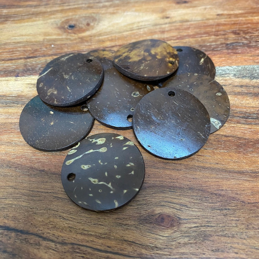 30mm Shell Discs (10) - Coconut