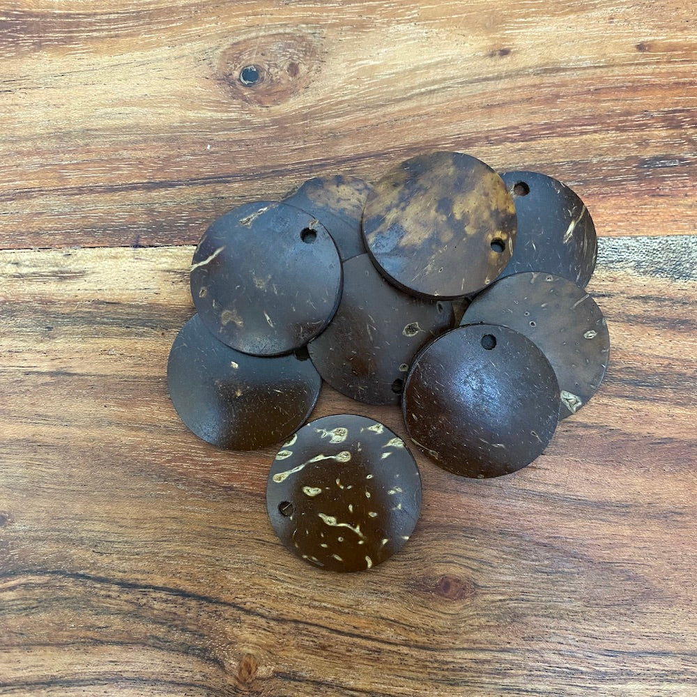 30mm Shell Discs (10) - Coconut