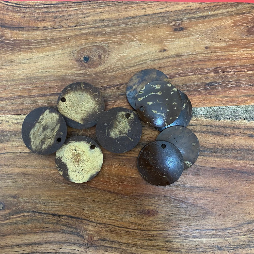 30mm Shell Discs (10) - Coconut