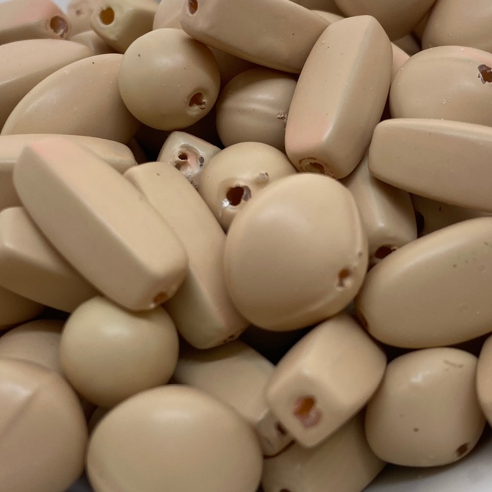 Blush Mix Pack - Pottery Look Vintage Lucite Beads - Matte