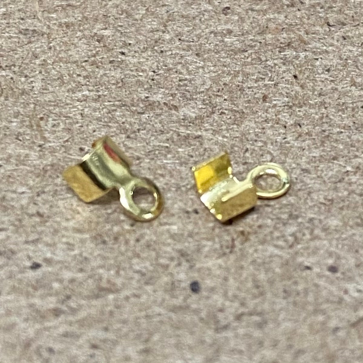 2mm Fold-Over End Crimp (50) - Gold