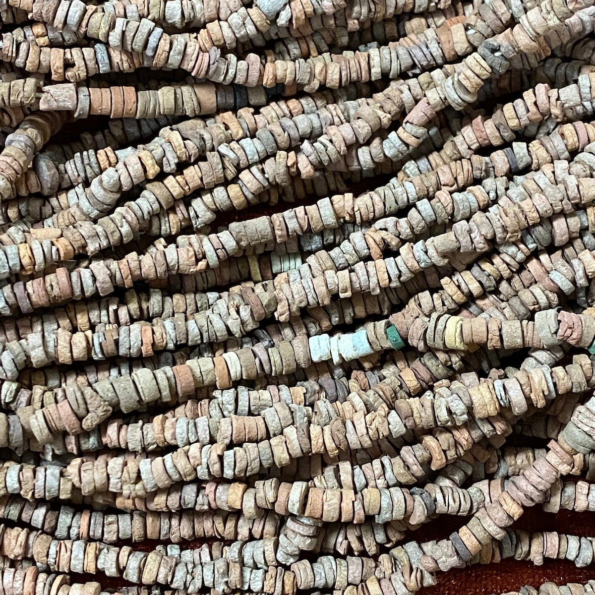 Terracotta (1 Strand) - Vintage Faience Clay Egyptian Mummy Beads