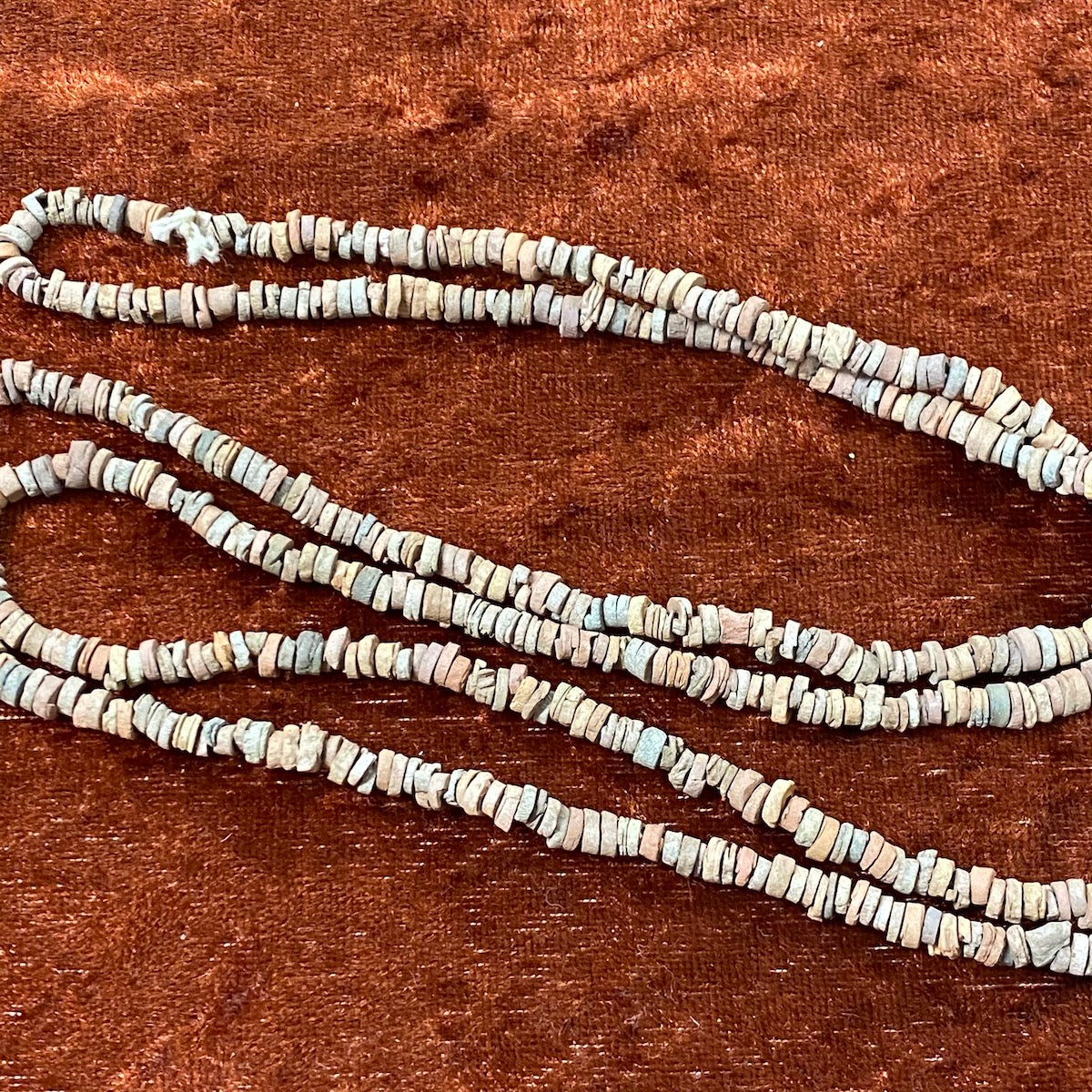 Terracotta (1 Strand) - Vintage Faience Clay Egyptian Mummy Beads