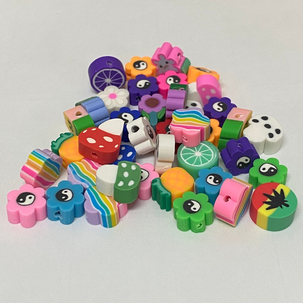 Fun Pack Beads (40) - Hand Made Clay