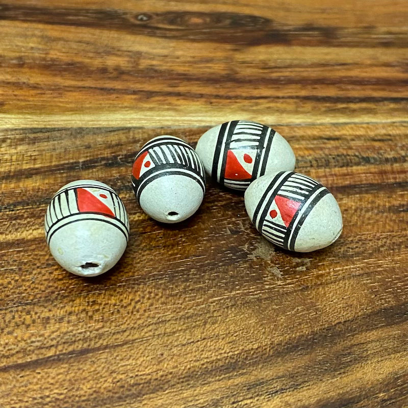 20x12mm Oval (5) - Clay Hand Painted