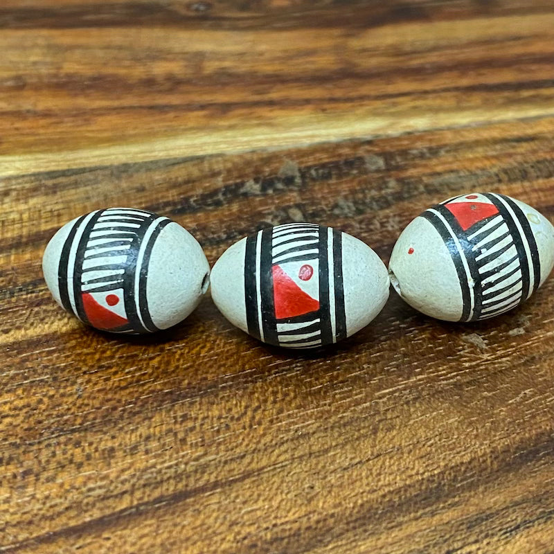 20x12mm Oval (5) - Clay Hand Painted