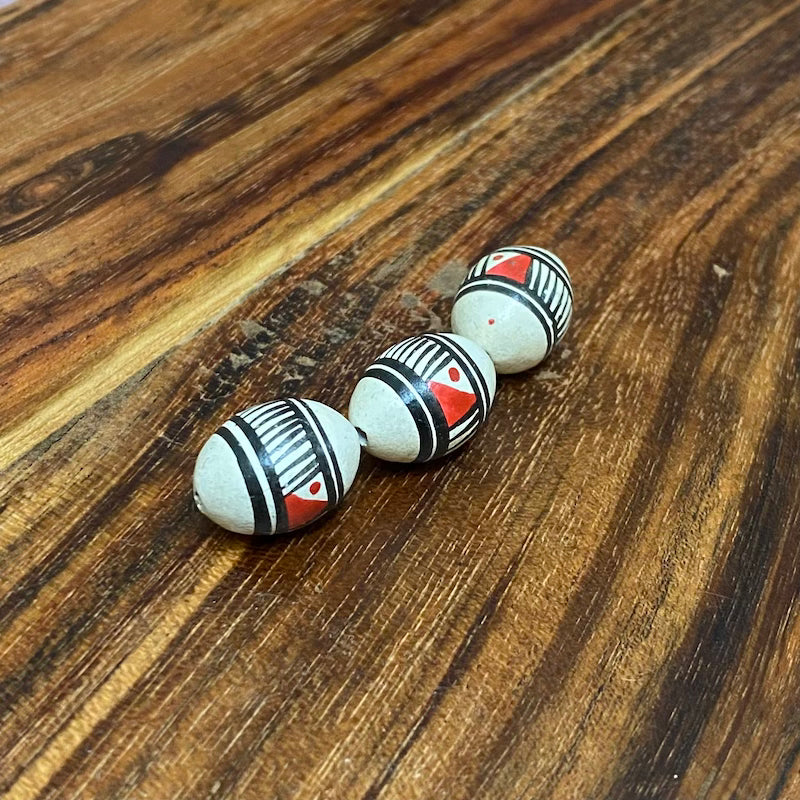 20x12mm Oval (5) - Clay Hand Painted