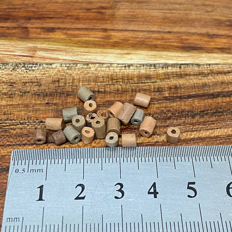 Raw Clay Tube (100) - Small - Hand Made Vintage Beads
