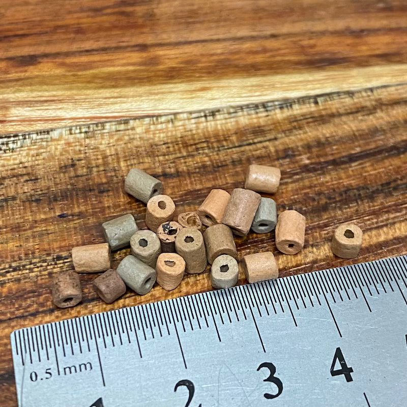 Raw Clay Tube (100) - Small - Hand Made Vintage Beads