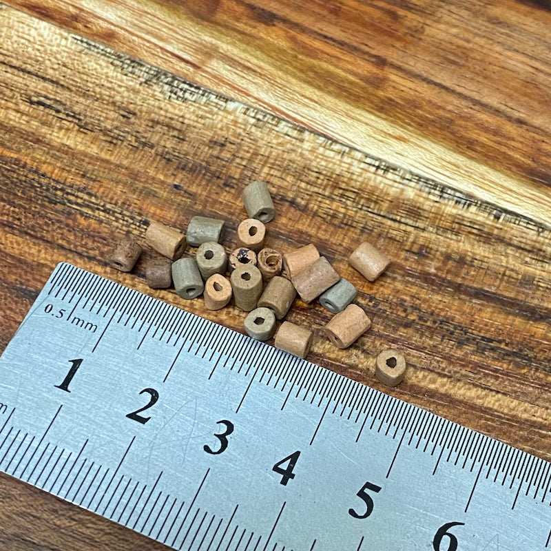 Raw Clay Tube (100) - Small - Hand Made Vintage Beads