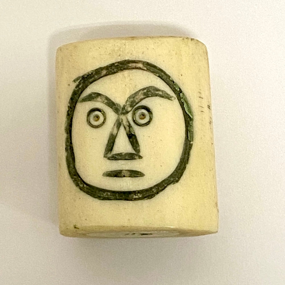 Moon Face Bead (1) - Bone