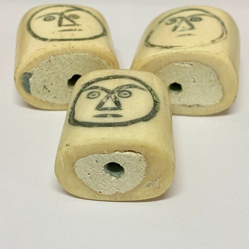 Moon Face Bead (1) - Bone