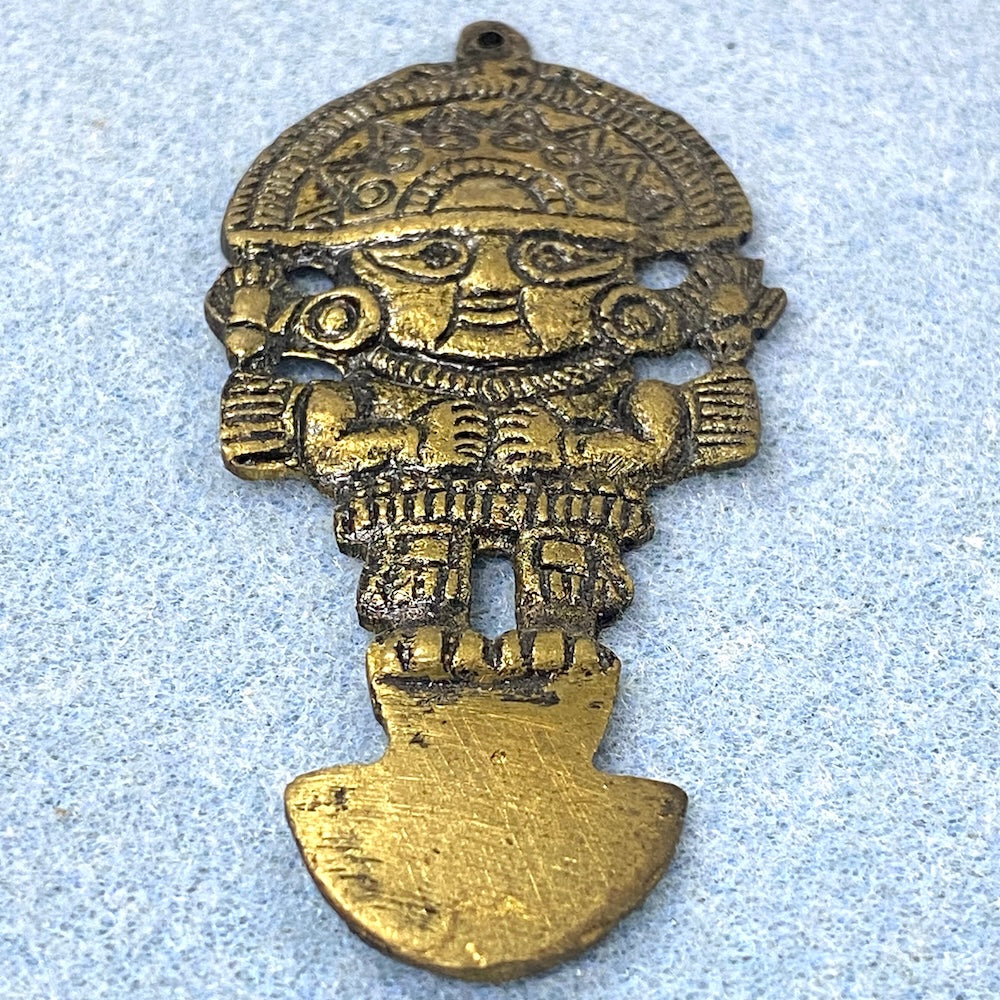 Tumi Pendant (1) - Brass - Vintage Inca South American Charm