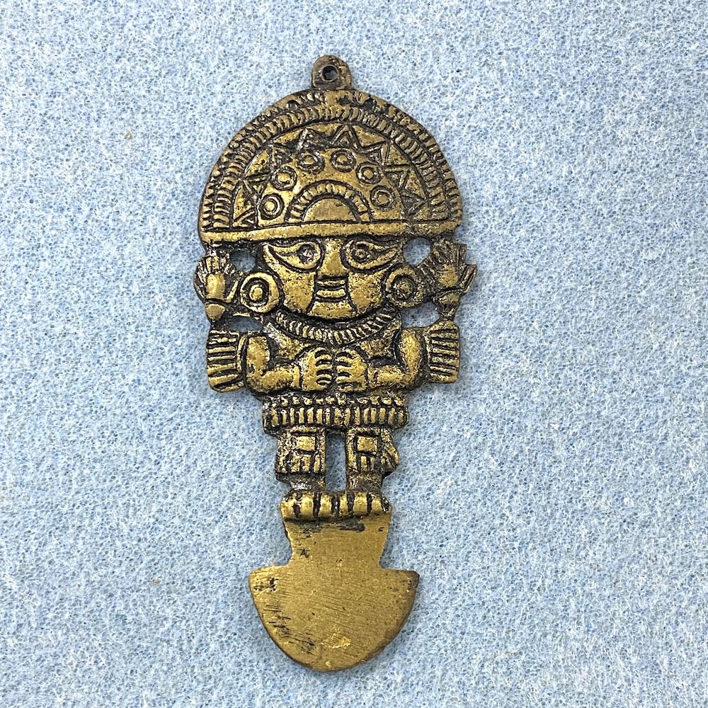 Tumi Pendant (1) - Brass - Vintage Inca South American Charm