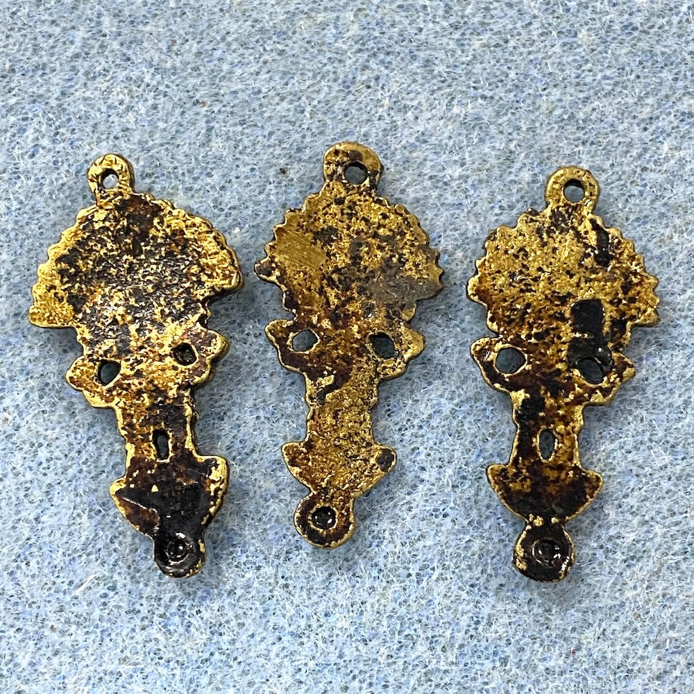 Tumi Pendant Connector (1) - Brass - Vintage Inca South American Charm