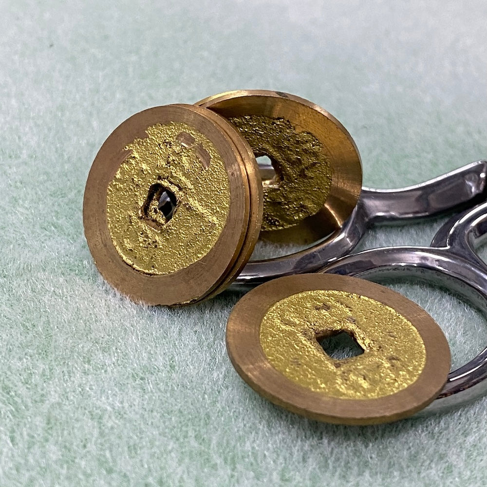 Cash Coins (5) - Gold Colour - Reproduction Currency from Indonesia