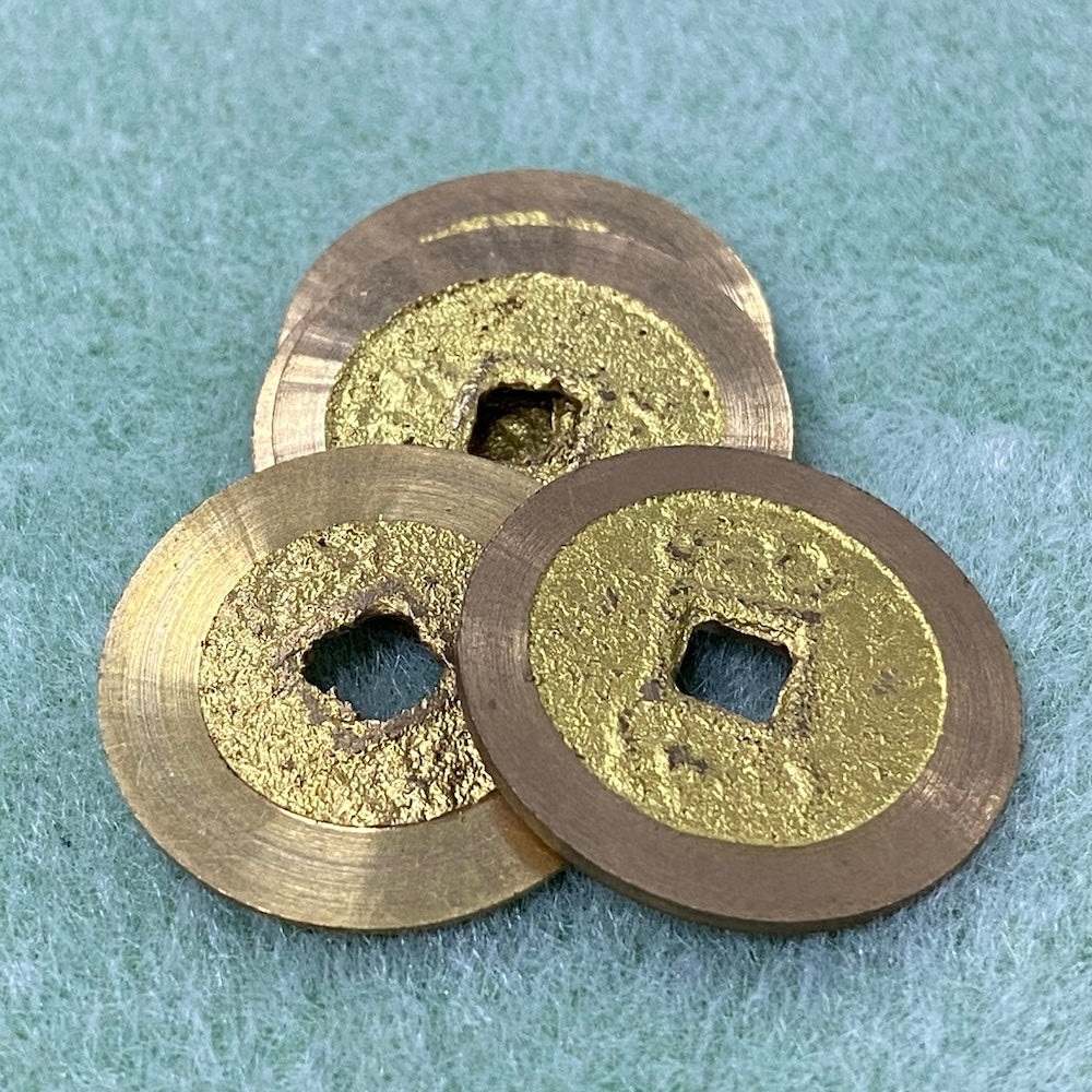 Cash Coins (5) - Gold Colour - Reproduction Currency from Indonesia