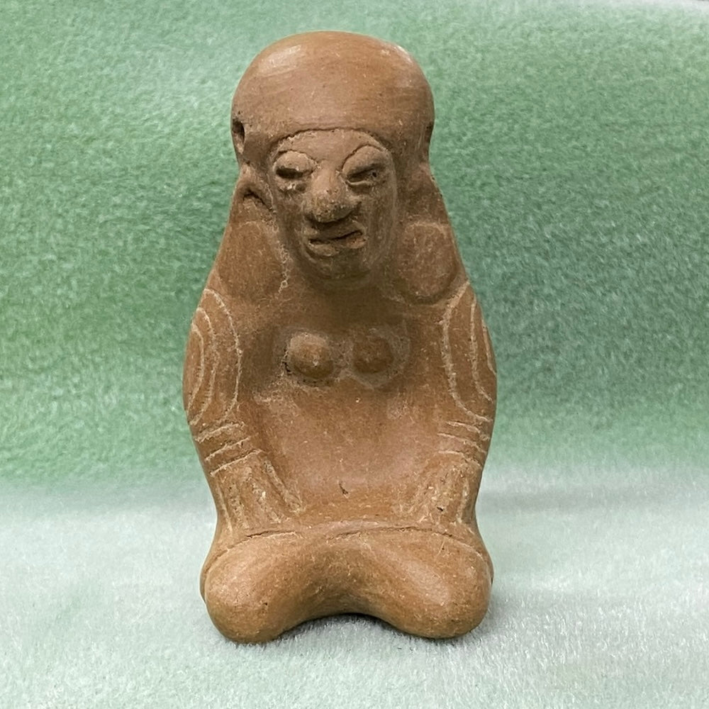Kneeling Female Figure (Plain) - Hand Made Earthenware from Equador