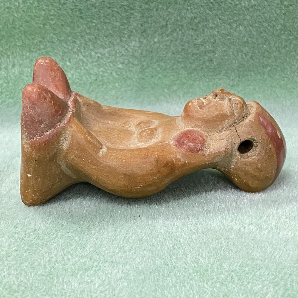 Kneeling Female Figure (Striped) - Hand Made Earthenware from Equador