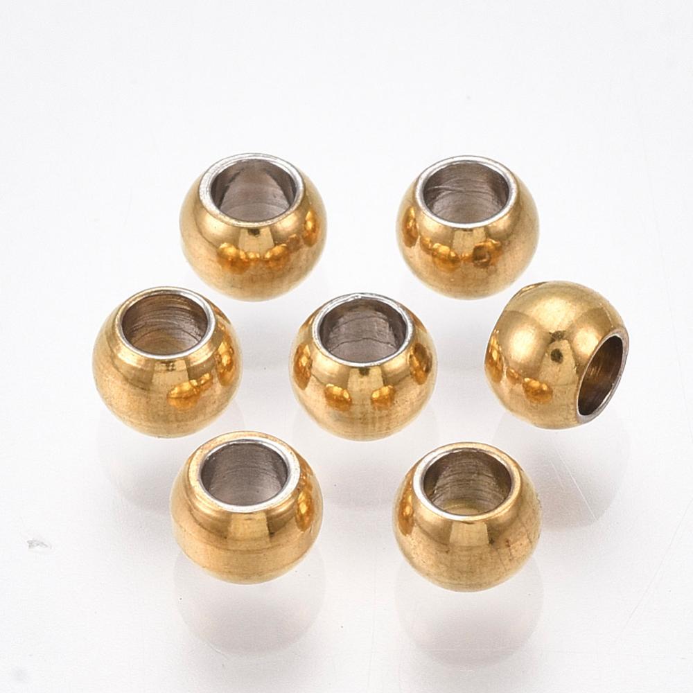 anti tarnish gold surface on gold beads shown on a white background
