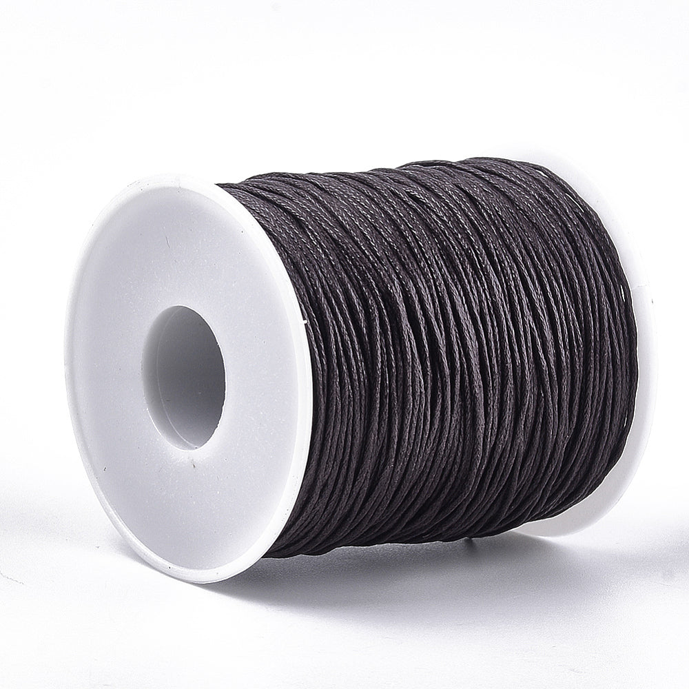 Close-up of a spool of brown thread on a white background