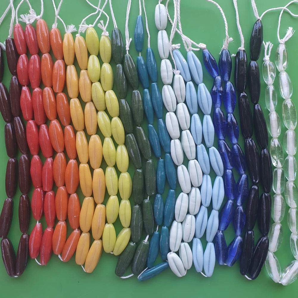 Starfruit - Mixed Colours - Java Glass Lampwork Beads - Try It Pack - (10 Beads)