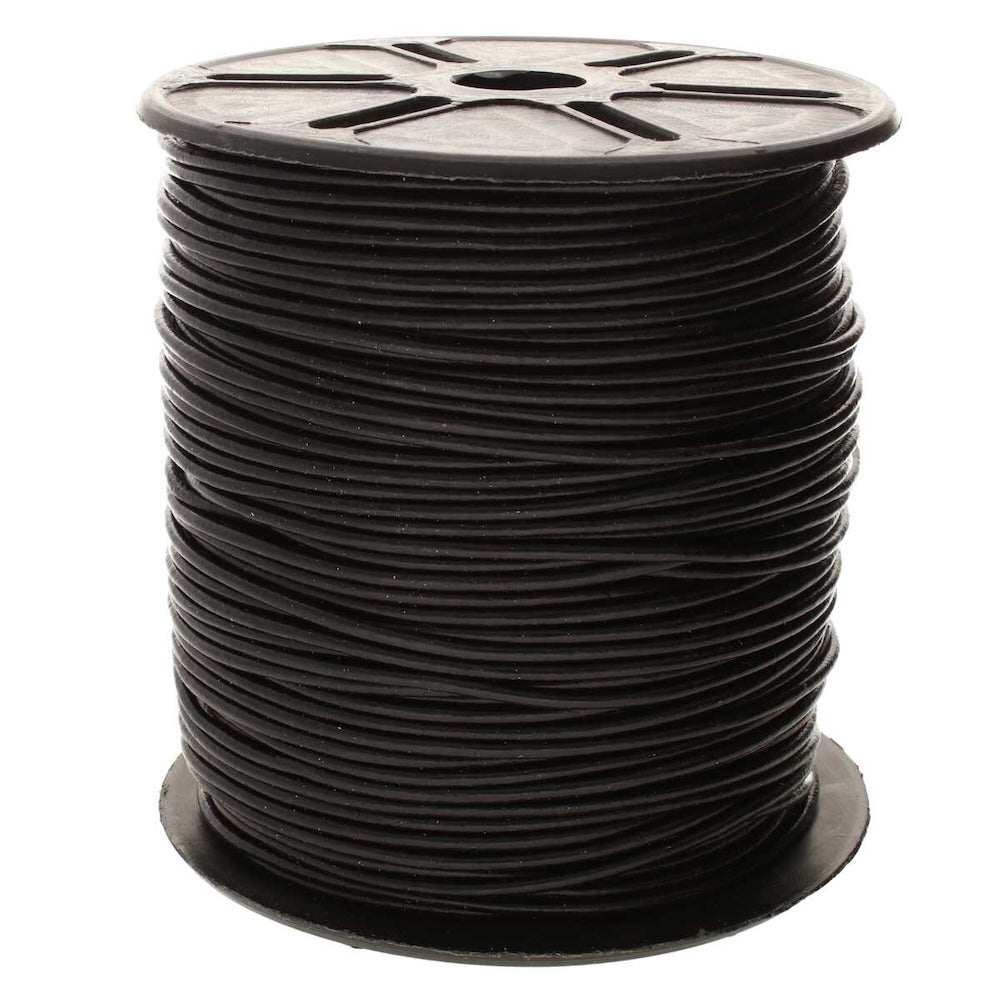2mm Round Leather Cord (10m) - Black