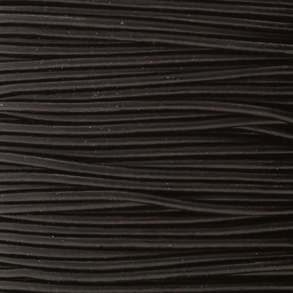 2mm Round Leather Cord (10m) - Black