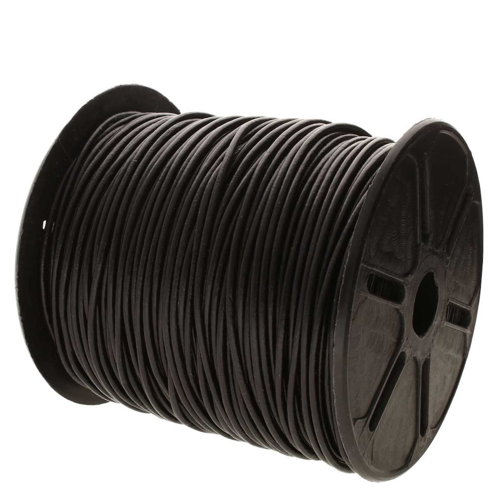 2mm Round Leather Cord (10m) - Black