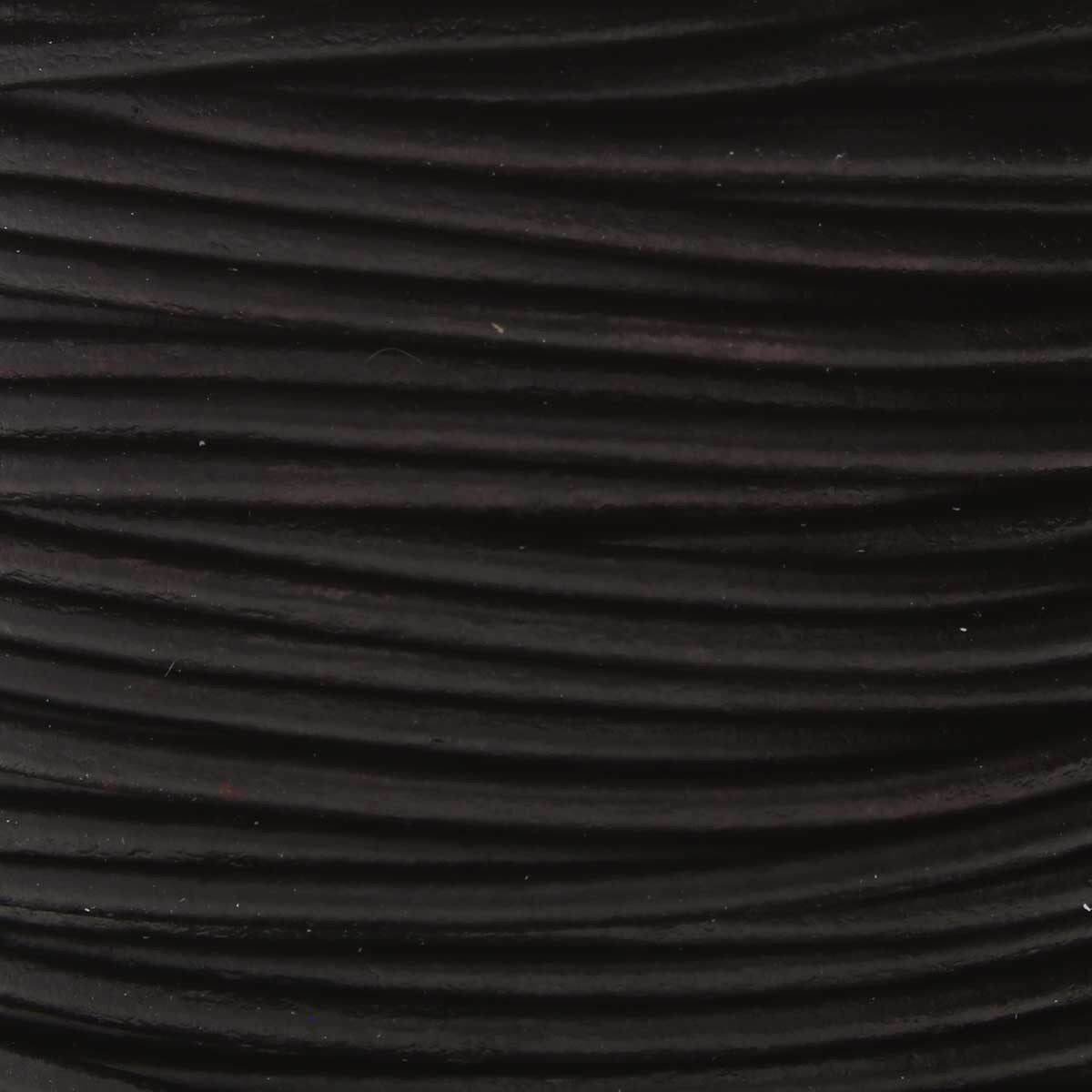1.5mm Round Leather Cord - Black (1m)