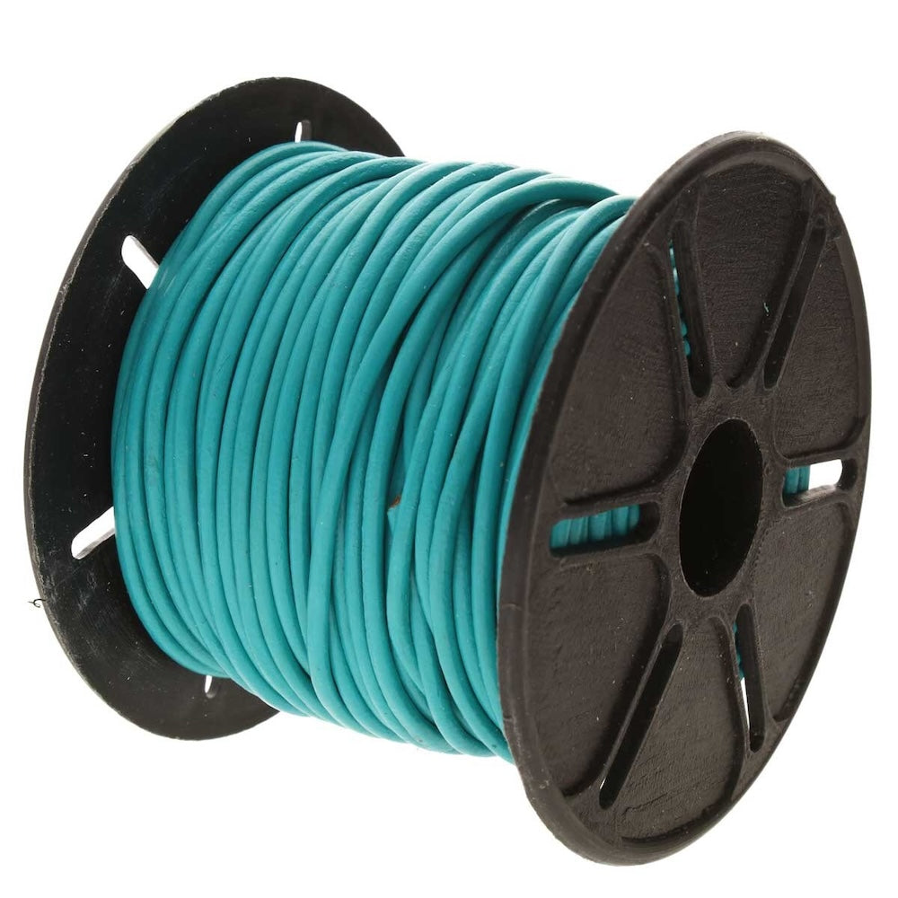 2mm Round Leather Cord (10m) - Turquoise