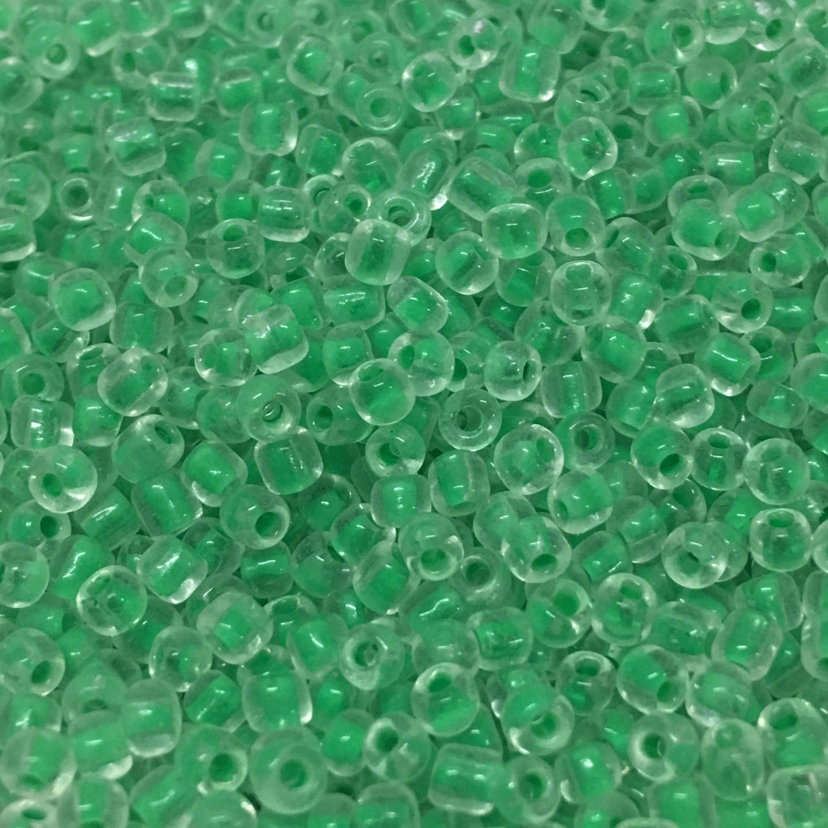 Light Green - 8/0 Lined Transparent (50g) - Seed Beads