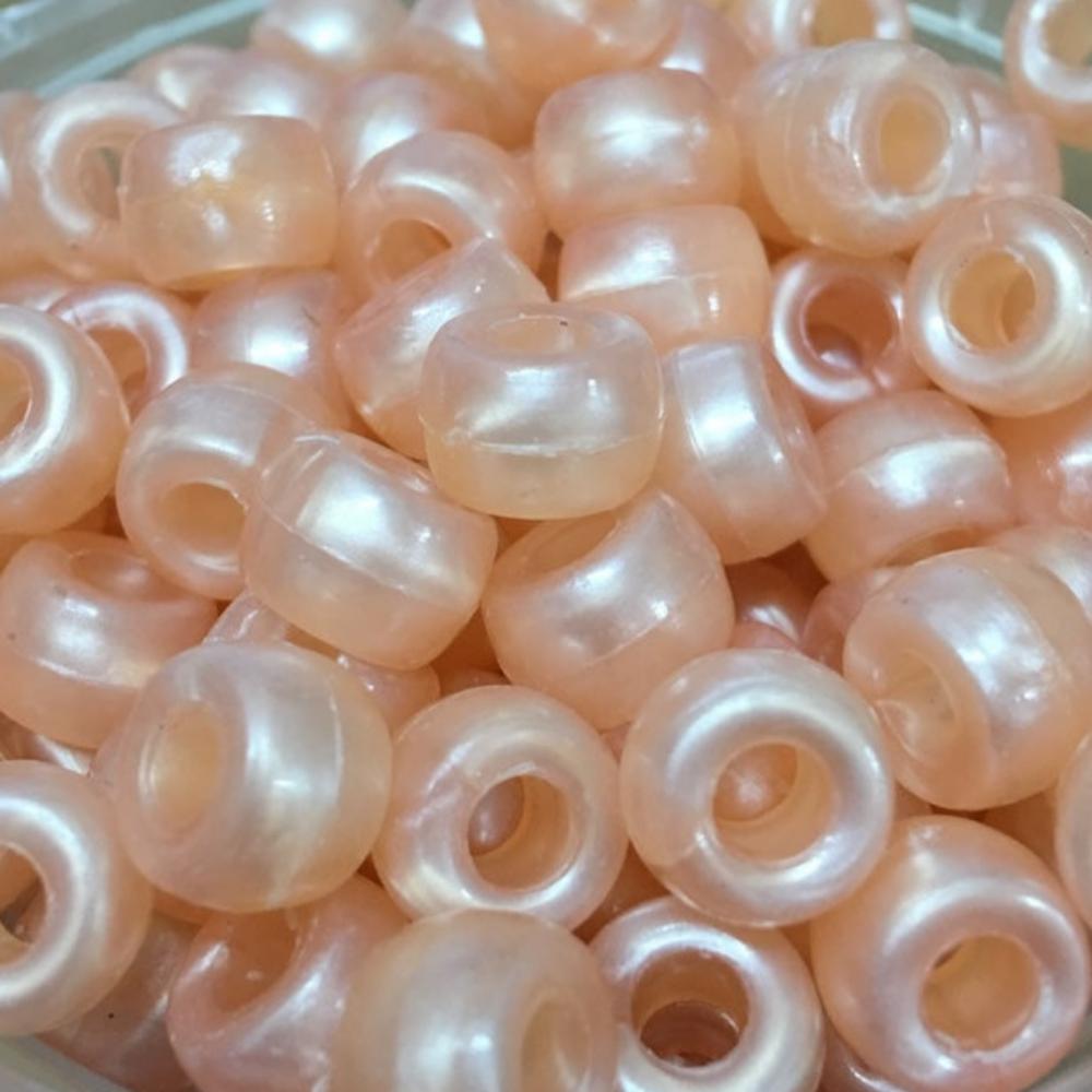Light Peach Pearlised (100) - Acrylic Pony Beads