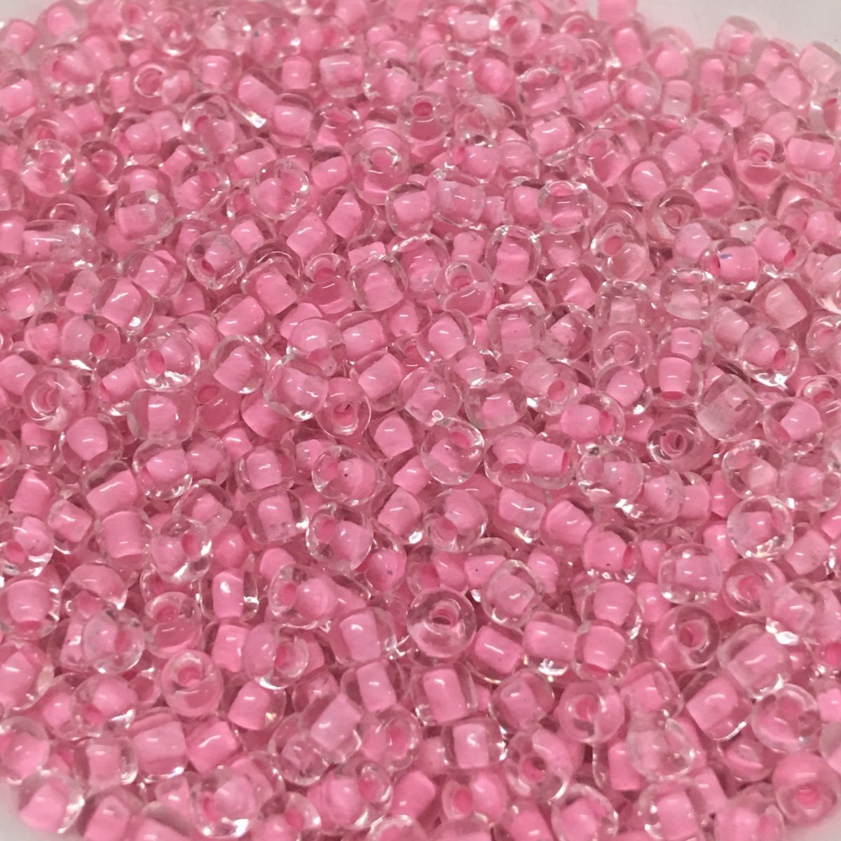 Light Pink - 8/0 Lined Transparent (50g) - Seed Beads