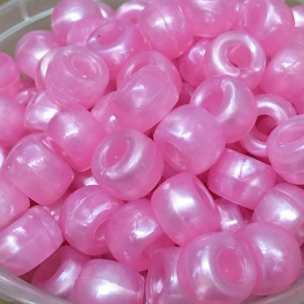 Light Pink Pearlised (100) - Acrylic Pony Beads