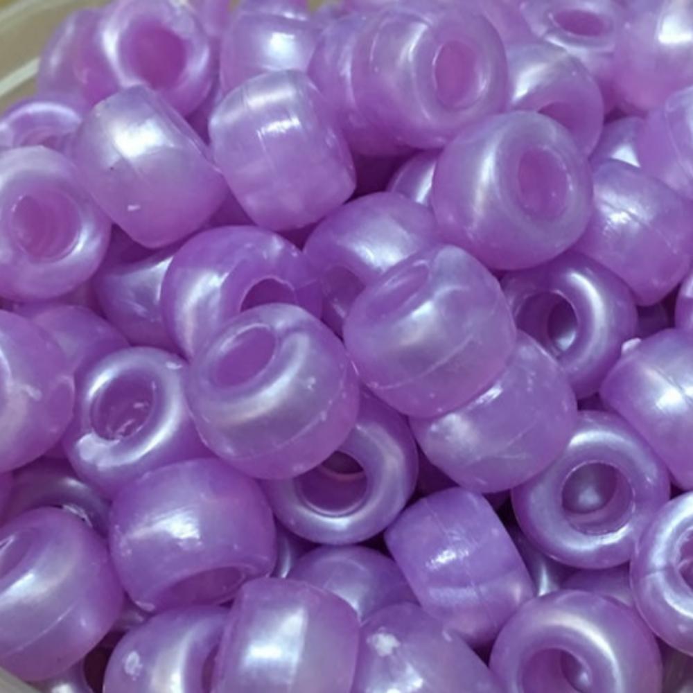 Light Purple Pearlised (100) - Acrylic Pony Beads