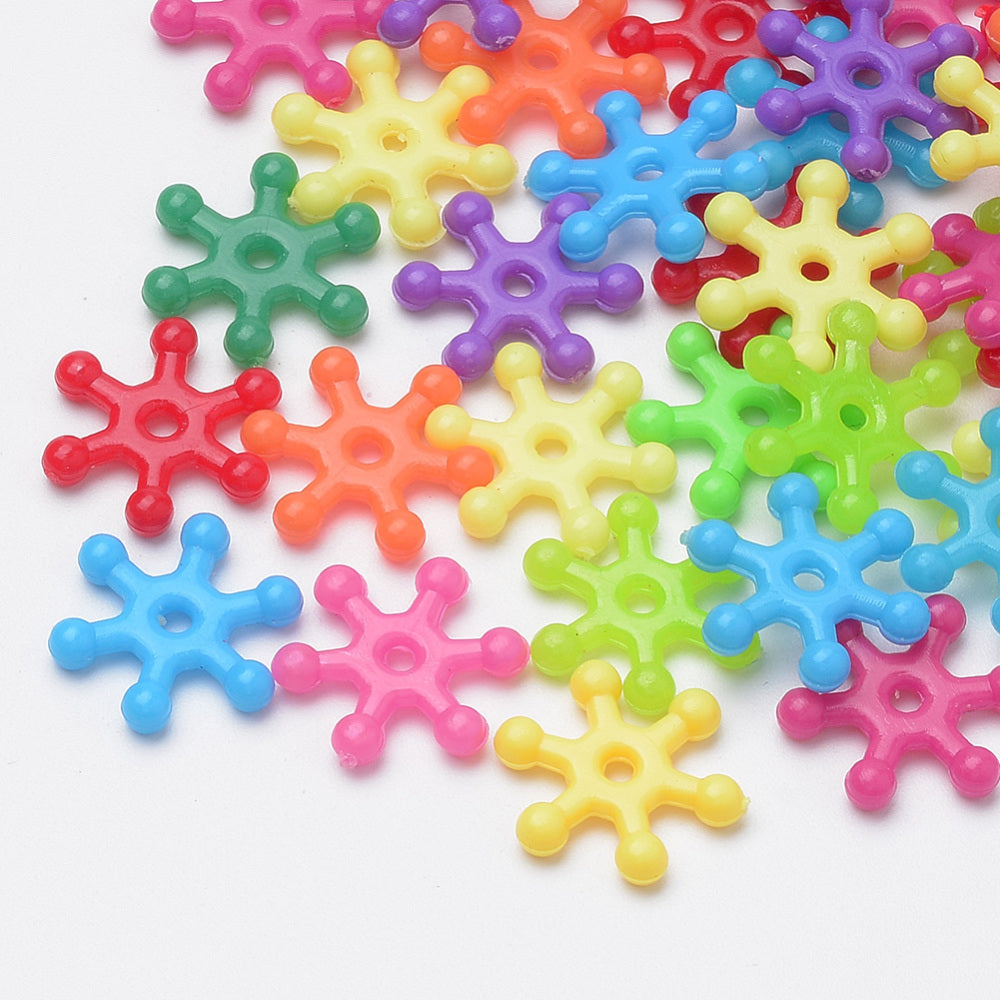 16mm Pinwheel Bright Acrylic Opaque Beads (100)