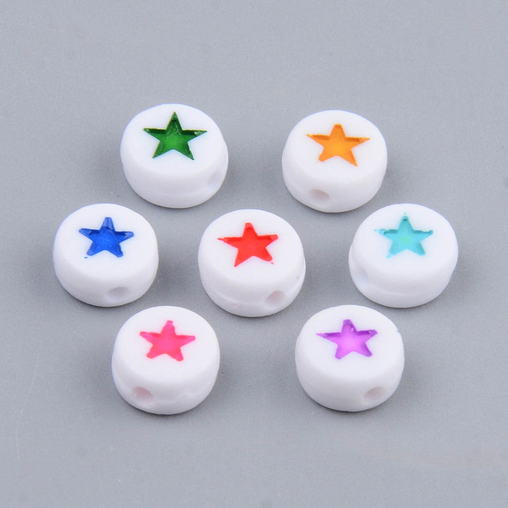 Star Beads - White/Colours (100)