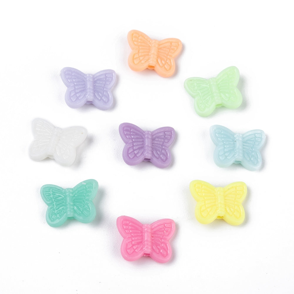 Butterfly Beads (100) - Pastels