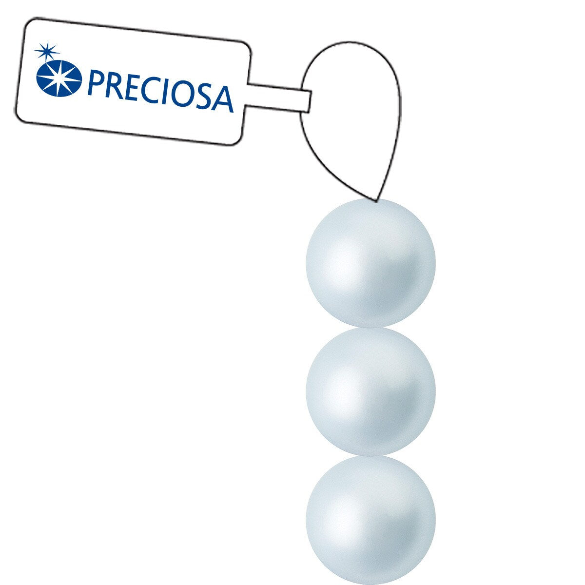 4mm Light Blue - Preciosa Pearls (1 String)