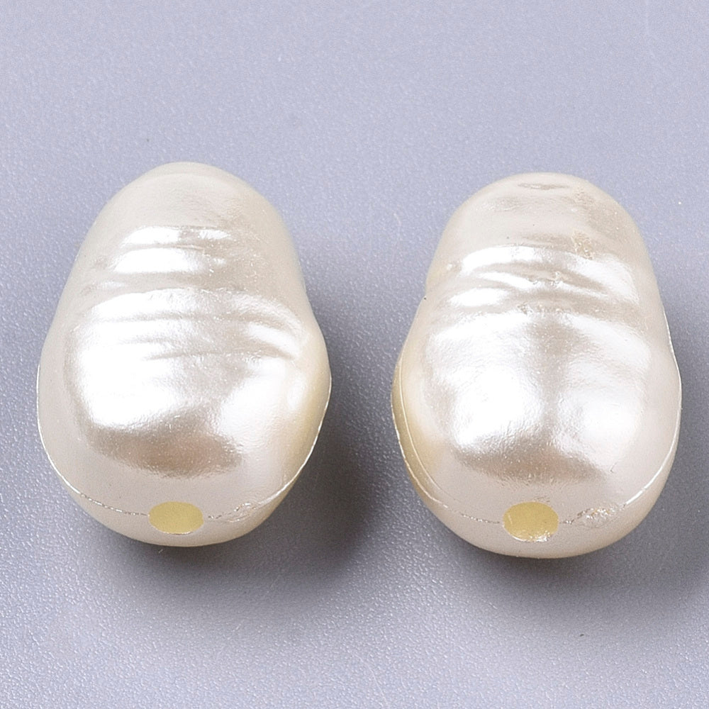 15x10mm Acrylic Potato Pearls (50) - Cream