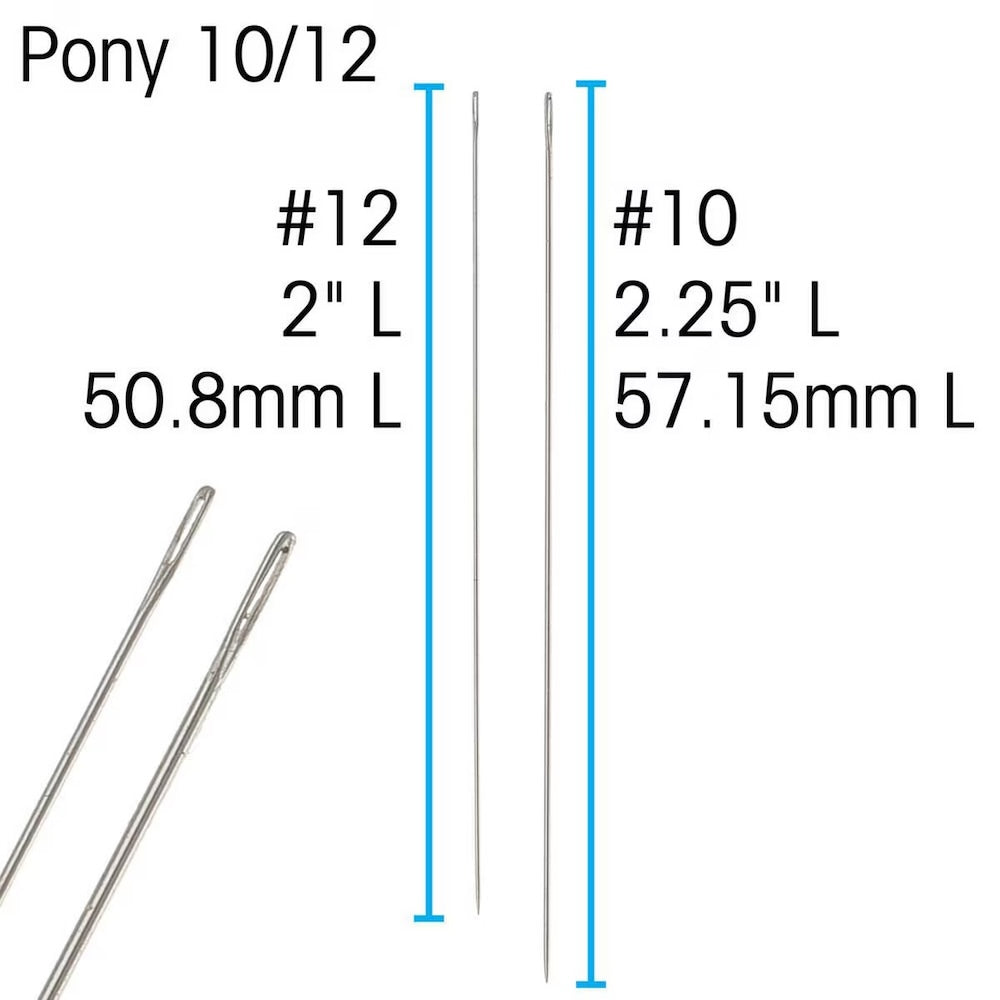 Pony Beading Needles - Sizes 10 & 12