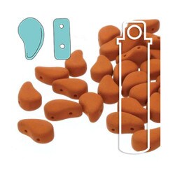 Paisley Duo 2-hole Beads - Matte Velvet Carrot - 22 gram Tube