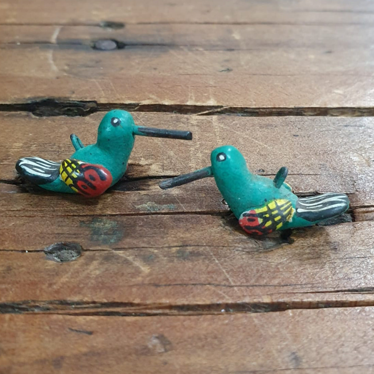 Rare Hand Made & Painted Clay Birds from Peru (2) #10 - Humming Bird