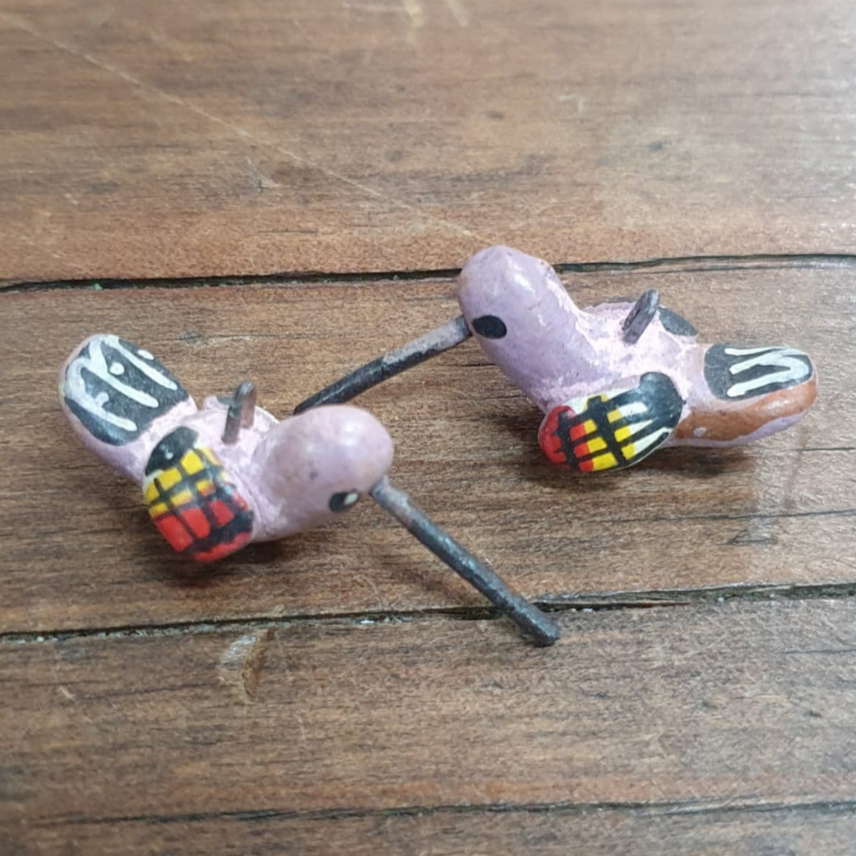 Rare Hand Made & Painted Clay Birds from Peru (2) #11 - Humming Bird